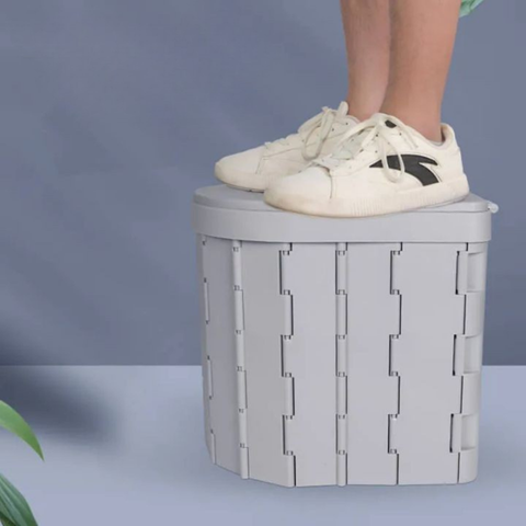 Inodoro Plegable De Viaje — Compacto Y Fácil De Transportar