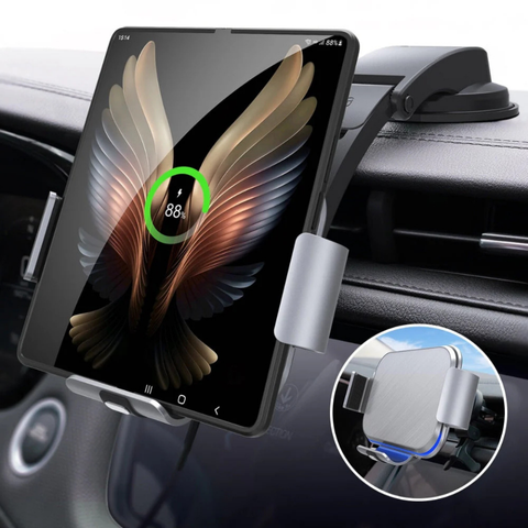 Support Telefono Auto – Fissaggio e Ricarica Senza Fili Integrata