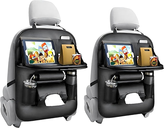 מארגן מושב אחורי לרכב עם שולחן מתקפל — קל להתקנה ועמיד