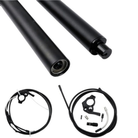 Tija de sillín ajustable para bicicleta – Con kit de cables y palanca