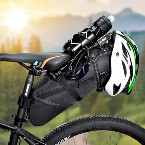 Borsa da sella per bici grande capacità — Impermeabile e riflettente