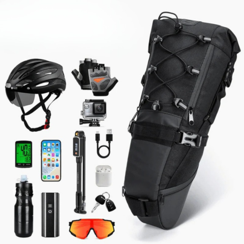 Borsa da sella per bici grande capacità — Impermeabile e riflettente