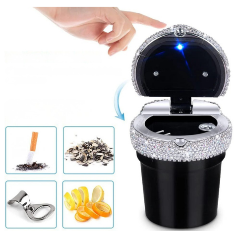 Brilantný mini popolník do auta - elegantný dizajn a dymotesný uzáver