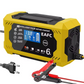 Intelligent Bilbatterilader 12V/24V - LCD-skjerm & Automatisk beskyttelse 