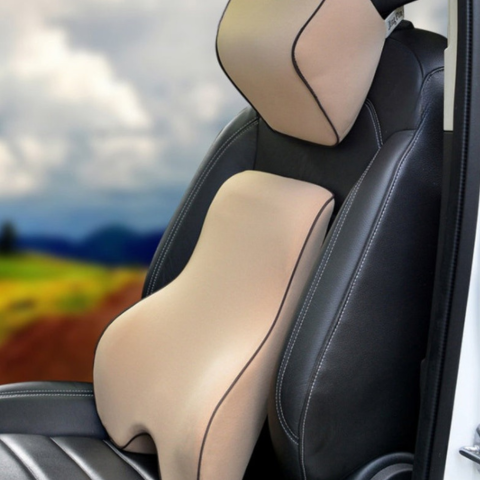 Traagschuim lendensteun en hoofdsteunkussen - Comfort en verlichting voor de rug