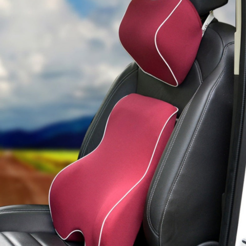 Cojín de apoyo lumbar y reposacabezas de espuma con memoria - Comodidad y alivio para la espalda