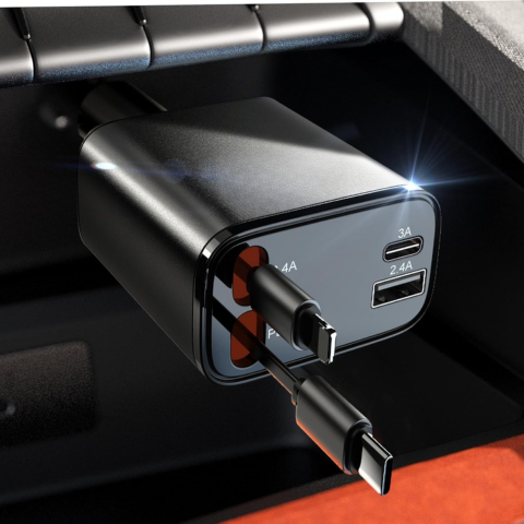 Caricatore per Auto Retrattile – Formato Compatto Ultra Pratico 