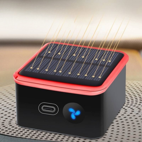Purificador de Aire Solar para Coche — Compacto y Recargable por USB 