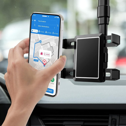 Car Phone Support — Mounts on Rearview Mirror and Adjustable 