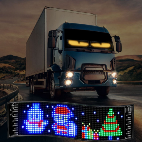 LED panel na čelnom skle — Animovaný displej a diaľkové ovládanie 