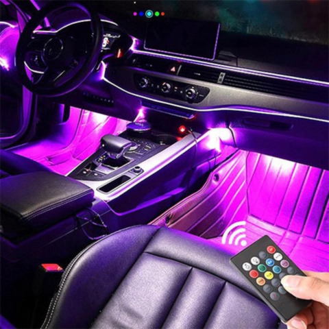 Multicolore LED-Beleuchtung für das Auto-Innenraum – Fernbedienung 