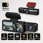 Dashcam Διπλή Full HD Αυτοκινήτου - Νυχτερινή Όραση + Εσωτερική Κάμερα 