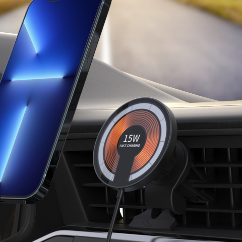Încărcător Magnetic Fără Fir pentru Mașină – Conducere Conectată și Practică 