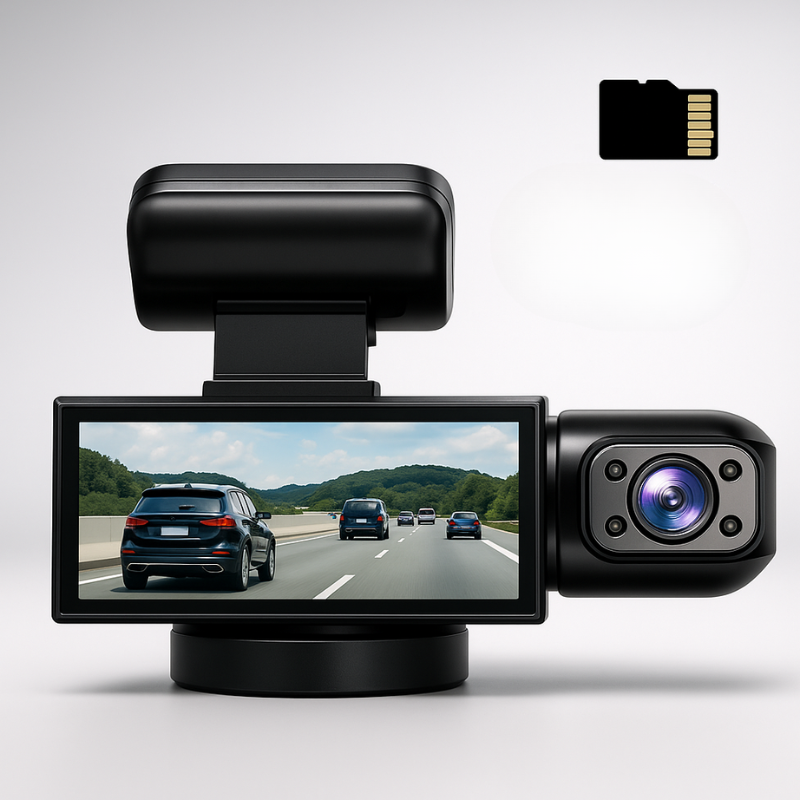 Dashcam Double Full HD Auto - Yökuvaus + Sisäkamera 