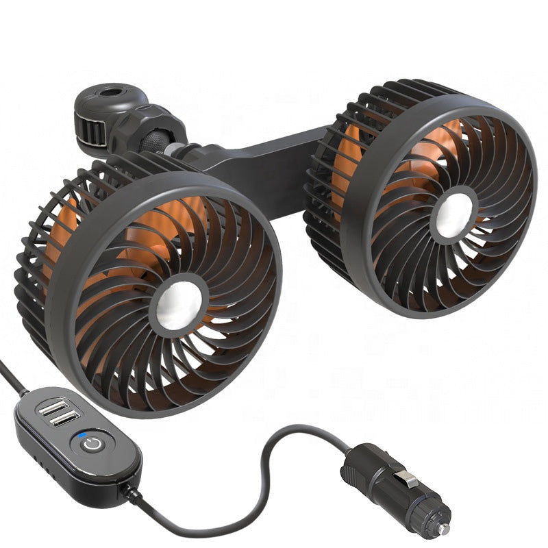 Ventilator Auto cu Două Capete — Reîncărcabil și Orientabil 