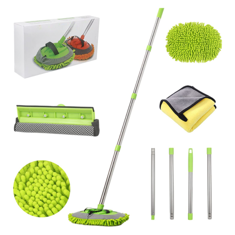 Multifunktionelt Bilvaskesæt — Justerbart håndtag & blød klud 