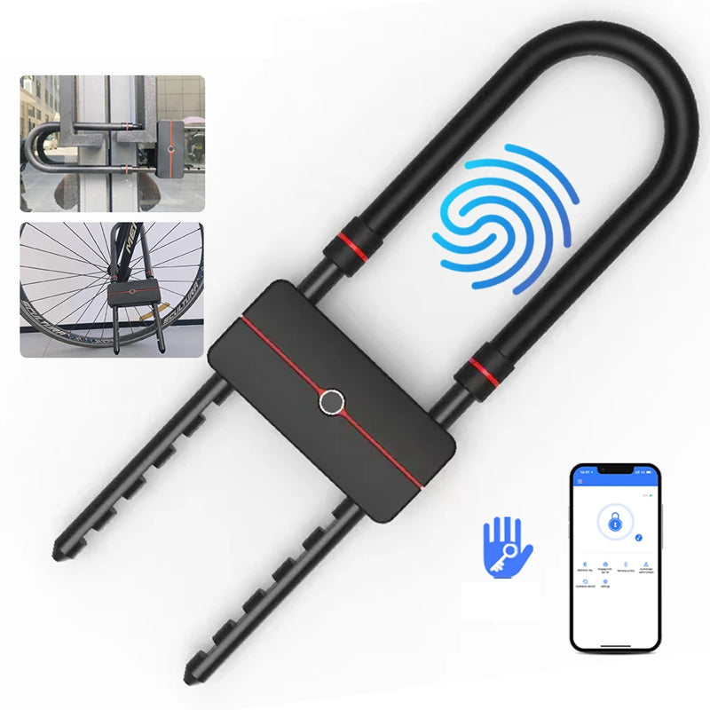 Bluetooth a odtlačok prsta pre pripojený zámok na bicykel 